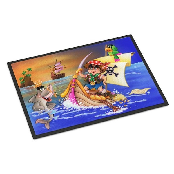 Carolines Treasures Boy Playing Piriate with Dolphin Indoor or Outdoor Mat, 24 x 36 in. APH6105JMAT - main